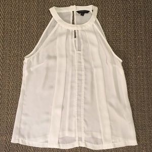 Banana Republic white sleeveless blouse.